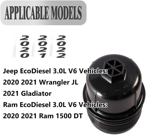 68507598AA استبدال فلتر زيت محرك الديزل البيئي لعام 2020-2021 جيب رانجلر JL جلاديتور رام 1500 DT 3.0L V6 مجموعة فلتر زيت محرك الديزل البيئي استبدال 68507598AA، 68498720AA in Kuwait