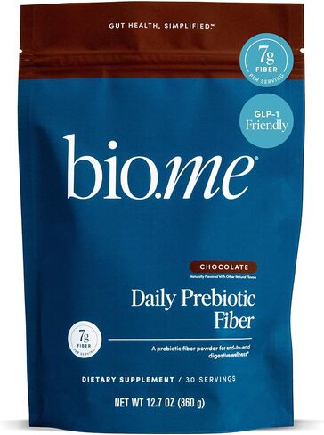 Bio.me Daily Prebiotic Fiber Supplement for Digestive Health and Gut Health - Unflavored Soluble Fiber Powder for Women & Men - Non-GMO, Gluten Free, Sugar Free, Vegan - 30 Servings in Kuwait