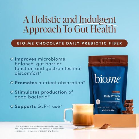 Bio.me Daily Prebiotic Fiber Supplement for Digestive Health and Gut Health - Unflavored Soluble Fiber Powder for Women & Men - Non-GMO, Gluten Free, Sugar Free, Vegan - 30 Servings in Kuwait