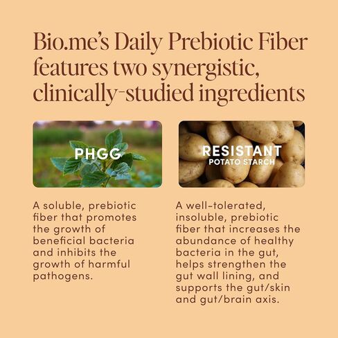 Bio.me Daily Prebiotic Fiber Supplement for Digestive Health and Gut Health - Unflavored Soluble Fiber Powder for Women & Men - Non-GMO, Gluten Free, Sugar Free, Vegan - 30 Servings in Kuwait