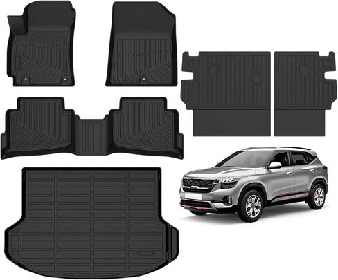 Naibeve Floor Mats for Kia Seltos 2024 2025- All Weather for Kia Seltos Floor Mats, for Kia Seltos Floor Liner Cargo Mat Trunk Liner Cargo Liner in Saudi Arabia