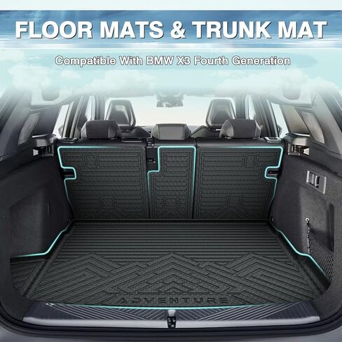 Mixsuper Cargo Liner Floor Mats for Subaru Ascent 2019-2024, for 7 Seater, with 2nd Row Bucket Seats, All Weather Trunk Mat and 3 Row Floor Liners Set Black in Kuwait