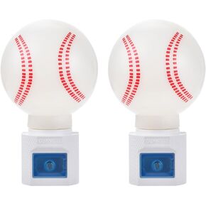 2 Pack Warm White - Upgraded Version LED Plug-in Night Light for Kids - Basketball Shaped Lamp Take Good Care Children Sleep
