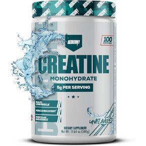 REDCON1 Creatine Monohydrate - Keto Friendly + Vegan Pre & Post Workout Supplement - Creatine Powder to Support Recovery & Athletic Performance (60 Servings)