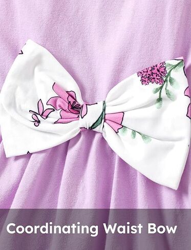 مجموعة سراويل باتبات للأطفال الصغار مكونة من قطعتين بدون أكمام وحاشية مكشكشة وسروال ضيق مزين بالزهور للفتيات in Kuwait