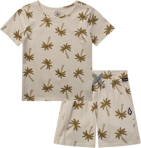 Volcom Toddler Baby Boy Shorts Set - 2 Piece Short Sleeve Graphic Tees and Shorts Infant Toddler Little Boys Summer Outfits in Saudi Arabia