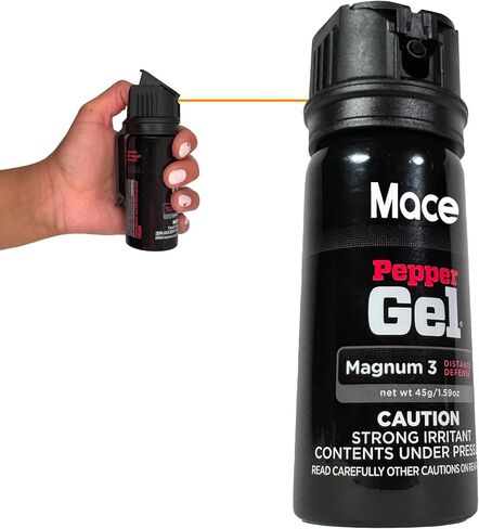 جل الفلفل من العلامة التجارية Mace، Magnum 3، Magnum 4، Magnum 9، أو Night Defender مع ضوء LED، أسود in Kuwait