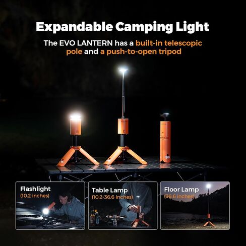 Camping Lantern Rechargeable, Portable Magnetic Camping Lights with 12000mAh Battery, Telescoping IPX6/IPX7 Waterproof Flashlights, Camping Lamp for Emergency, Camping, Hiking (Military Green) in Kuwait