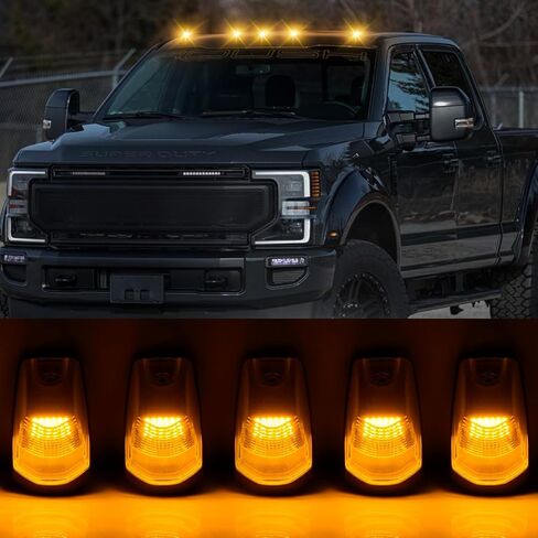 Bestiew Clear Lens LED Cab Roof Marker Lights Top Clearance Running Lamps for 2017 2018 2019 2020 2021 2022 2023 2024 Ford F250 F350 F450 F550 Super Duty,Pack of 5 (White) in Kuwait