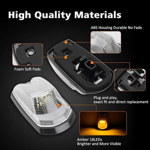 Bestiew Clear Lens LED Cab Roof Marker Lights Top Clearance Running Lamps for 2017 2018 2019 2020 2021 2022 2023 2024 Ford F250 F350 F450 F550 Super Duty,Pack of 5 (White) in Kuwait