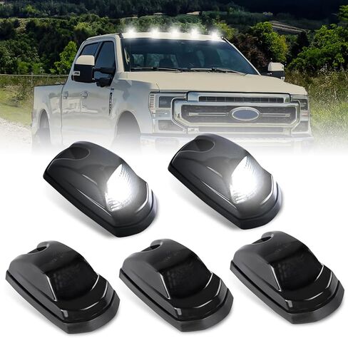 Bestiew Clear Lens LED Cab Roof Marker Lights Top Clearance Running Lamps for 2017 2018 2019 2020 2021 2022 2023 2024 Ford F250 F350 F450 F550 Super Duty,Pack of 5 (White) in Kuwait