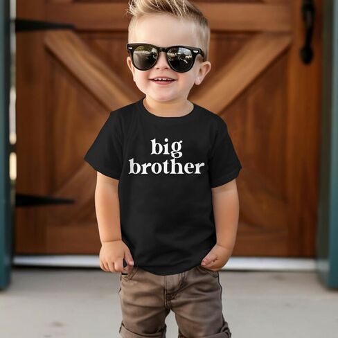 IZYJOY Big Brother Shirt Toddler Baby Boys Promoted to Big Brother T-Shirt Announcement Short Sleeve Sibling Outfit in Saudi Arabia