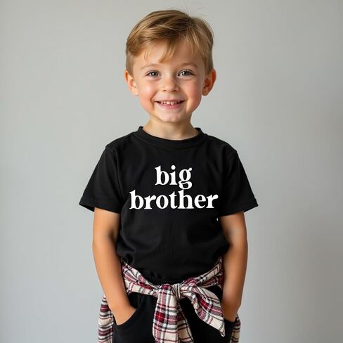 IZYJOY Big Brother Shirt Toddler Baby Boys Promoted to Big Brother T-Shirt Announcement Short Sleeve Sibling Outfit in Saudi Arabia