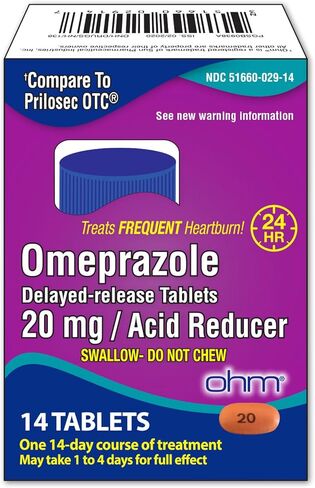 Ohm Omeprazole Tablets, Delayed-Release Tablets, 20mg Acid Reducer, 28 Tablets in Saudi Arabia