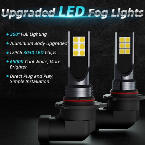 Tacoma LED Fog Lights Compatible with 2012-2023 Toyota Tacoma Fog Light Bulbs Kit, 6500K Cool White, Pack of 2 in Kuwait