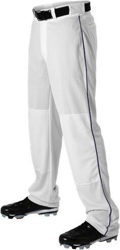 Alleson Athletic Men's Standard Baseball Pant with Braid, Charcoal/Black, Large in Saudi Arabia