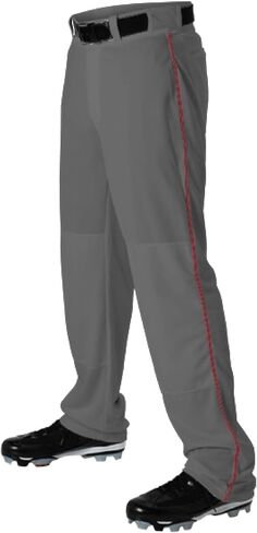 Alleson Athletic Men's Standard Baseball Pant with Braid, Charcoal/Black, Large in Saudi Arabia