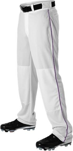 Alleson Athletic Men's Standard Baseball Pant with Braid, Charcoal/Black, Large in Saudi Arabia
