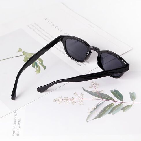 VIA LEECA Retro Round Sunglasses for Women Men Small Circle Tinted 46mm UV400 Protection Lens Shades Style in Kuwait