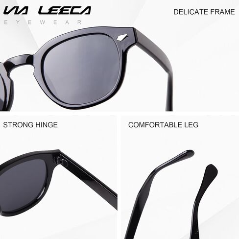 VIA LEECA Retro Round Sunglasses for Women Men Small Circle Tinted 46mm UV400 Protection Lens Shades Style in Kuwait