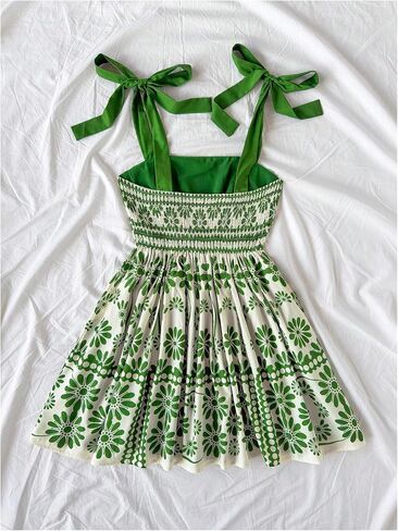 Floerns Women's Summer Floral Print Tie Shoulder Cami Dress Flare Hem Boho Mini Dress in Kuwait