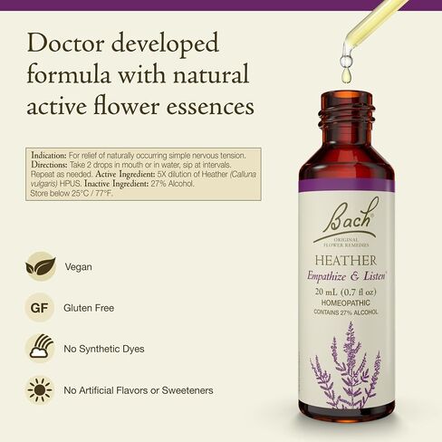 Bach Original Flower Remedies, Pine for Self Respect, Natural Homeopathic Flower Essence, Emotional Wellness and Stress Relief, Holiday Gift for Him or Her, Vegan, 20mL Dropper in Kuwait