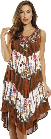 Riviera Sun Summer Dresses Tie Dye Embroidered Beach Swimsuit Cover Up in Saudi Arabia