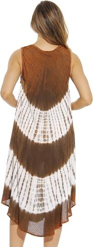 Riviera Sun Summer Dresses Tie Dye Embroidered Beach Swimsuit Cover Up in Saudi Arabia