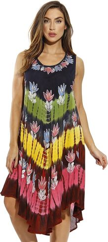 Riviera Sun Summer Dresses Tie Dye Embroidered Beach Swimsuit Cover Up in Saudi Arabia