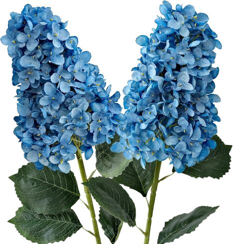 Green Hydrangea Artificial Silk Flowers,2Pcs 31.5" Large Lifelike Panicled Faux Hydrangea Flowers for Decoration,Long Stems Fake Hydrangeas for Centerpieces Tables Bouquets Gargen Wedding in Kuwait
