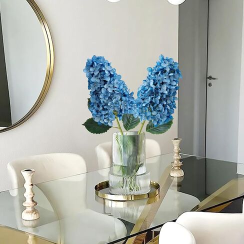Green Hydrangea Artificial Silk Flowers,2Pcs 31.5" Large Lifelike Panicled Faux Hydrangea Flowers for Decoration,Long Stems Fake Hydrangeas for Centerpieces Tables Bouquets Gargen Wedding in Kuwait