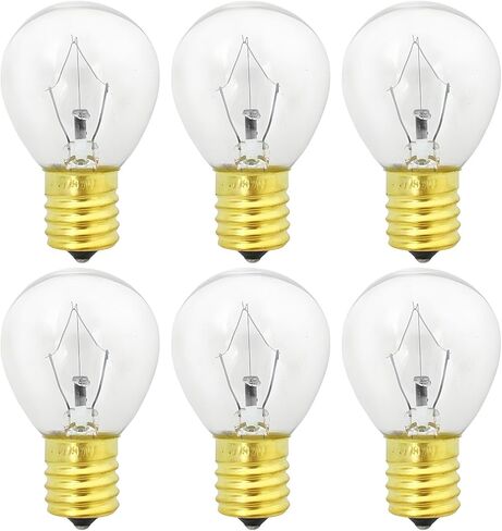 لمبة مصباح لافا 25 وات [6 عبوات]، لمبة بديلة بقاعدة متوسطة 120 فولت E17 لمصابيح لافا 14.5 بوصة، مصابيح S11، قابلة للتعتيم، 2700 كلفن أبيض دافئ in Kuwait