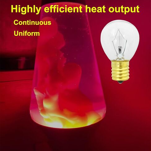 لمبة مصباح لافا 25 وات [6 عبوات]، لمبة بديلة بقاعدة متوسطة 120 فولت E17 لمصابيح لافا 14.5 بوصة، مصابيح S11، قابلة للتعتيم، 2700 كلفن أبيض دافئ in Kuwait