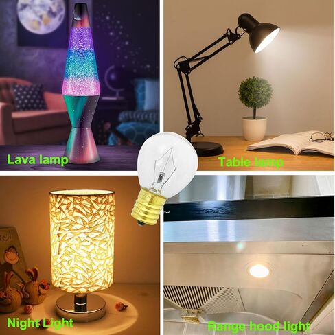 لمبة مصباح لافا 25 وات [6 عبوات]، لمبة بديلة بقاعدة متوسطة 120 فولت E17 لمصابيح لافا 14.5 بوصة، مصابيح S11، قابلة للتعتيم، 2700 كلفن أبيض دافئ in Kuwait