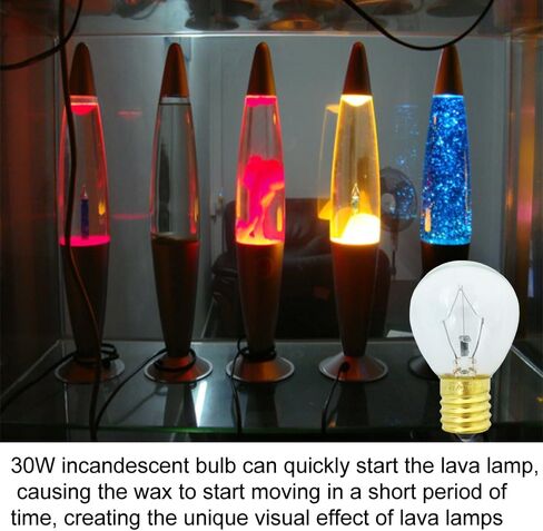 لمبة مصباح لافا 25 وات [6 عبوات]، لمبة بديلة بقاعدة متوسطة 120 فولت E17 لمصابيح لافا 14.5 بوصة، مصابيح S11، قابلة للتعتيم، 2700 كلفن أبيض دافئ in Kuwait