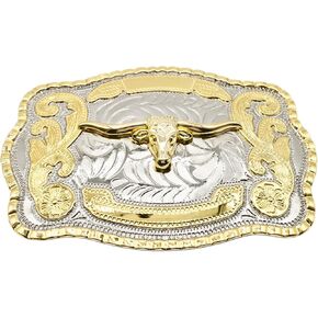WMG Bull Head Cowboy Rodeo Western Large Longhorn Gold Tone Cowboy Bull إبزيم حزام أنيق للجنسين