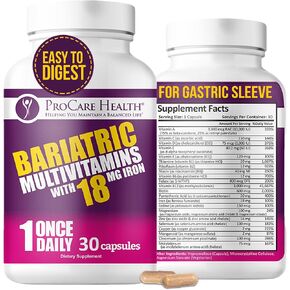 Once Daily Bariatric Multivitamin - Capsule - 18mg Iron - 30ct