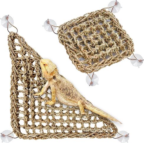 PIVBY Bearded Dragon Accessories Lizard Habitat Hammock Flexible Reptile Jungle Vines Leaves Decor with Suction Cups for Climbing, Chameleon, Lizards, Gecko, Snakes in Saudi Arabia