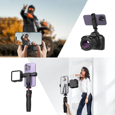 SOH Cool Ballhead، محول رأس كروي مزدوج متعدد الوظائف مع برغي 1/4 بوصة ومشبك هاتف بارد للكاميرا DSLR وشاشة LCD وقفص الكاميرا وفلاش LED وميكروفون خفيف، ومعظم الهواتف الذكية in Kuwait