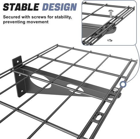 2 Pack Garage Wall Shelves, 2 x 4 ft/24 * 48 inch Wall Mounted Storage Shelves for Garage Heavy Duty Wall Shelving, Holds Up to 220 Lbs(Black) in Saudi Arabia
