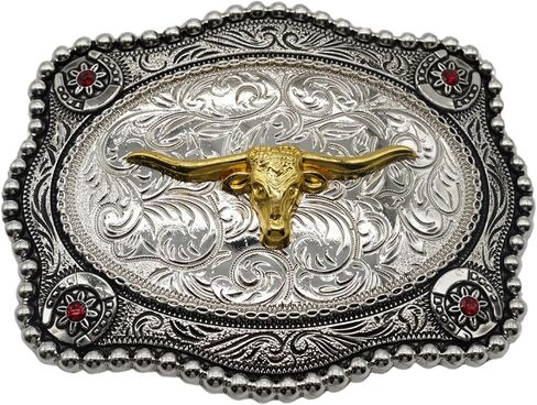 WMG Bull Head Cowboy Rodeo Western Large Longhorn Gold Tone Cowboy Bull إبزيم حزام أنيق للجنسين in Kuwait