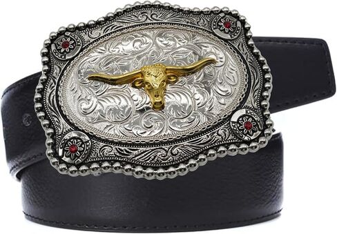 WMG Bull Head Cowboy Rodeo Western Large Longhorn Gold Tone Cowboy Bull إبزيم حزام أنيق للجنسين in Kuwait
