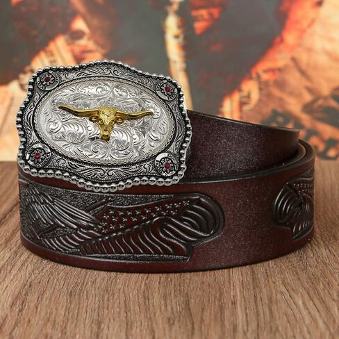 WMG Bull Head Cowboy Rodeo Western Large Longhorn Gold Tone Cowboy Bull إبزيم حزام أنيق للجنسين in Kuwait