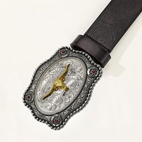 WMG Bull Head Cowboy Rodeo Western Large Longhorn Gold Tone Cowboy Bull إبزيم حزام أنيق للجنسين in Kuwait