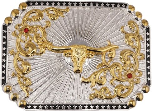WMG Bull Head Cowboy Rodeo Western Large Longhorn Gold Tone Cowboy Bull إبزيم حزام أنيق للجنسين in Kuwait