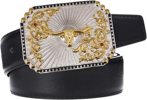 WMG Bull Head Cowboy Rodeo Western Large Longhorn Gold Tone Cowboy Bull إبزيم حزام أنيق للجنسين in Kuwait