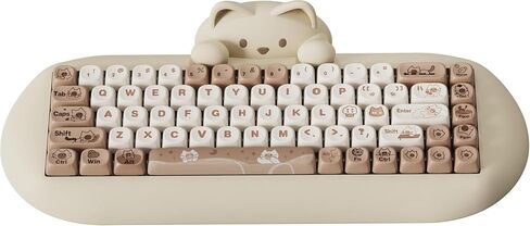 YUNZII C68 Silicone Cute Cat Mechanical Keyboard (Pink, Milk Switch) in Saudi Arabia