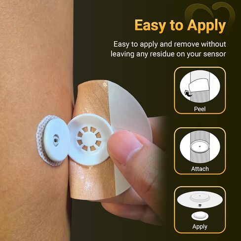Libre 3 Sensor Covers Waterproof, Amolyfe 10 Pack Freestyle Libre 3 Covers, Bump-Proof with Hard Cap, Waterproof Breathable Medical CGM Adhesive Patches, 14-Day CGM Protection (Flower) in Kuwait