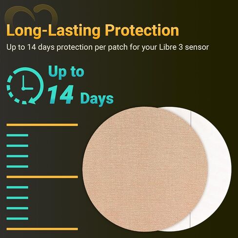 Libre 3 Sensor Covers Waterproof, Amolyfe 10 Pack Freestyle Libre 3 Covers, Bump-Proof with Hard Cap, Waterproof Breathable Medical CGM Adhesive Patches, 14-Day CGM Protection (Flower) in Kuwait