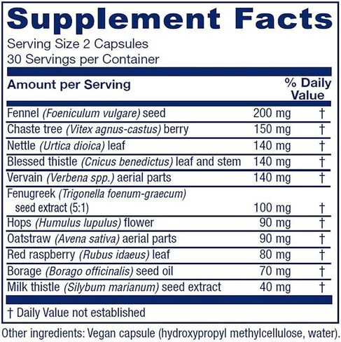 Vitanica LactationBlend, Lactation Supplement for Increased Breast Milk Supply and Flow Organic Breastfeeding Support, with Fennel, Milk Thistle, Fenugreek and More, Non-GMO, Vegan, 60 Capsules in Saudi Arabia